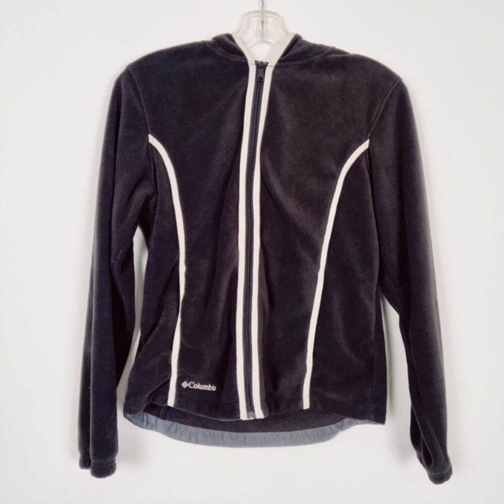 Columbia Womens Fleece Sweatshirt Hoodie Black Size Large Gorpcore